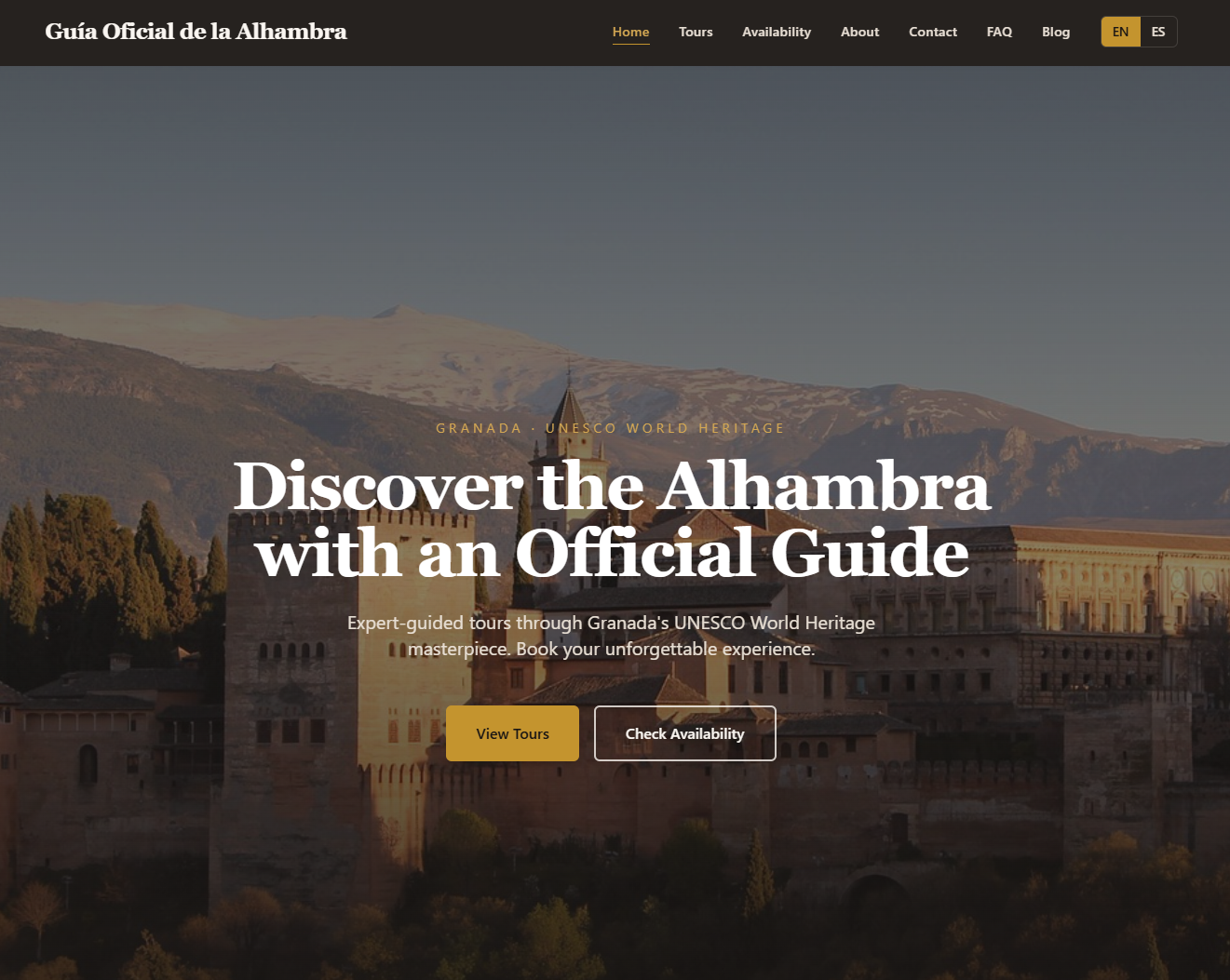Alhambra Guide Platform homepage